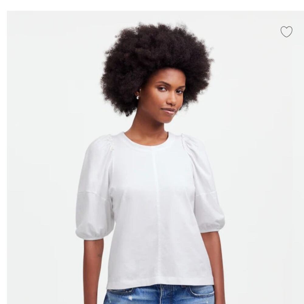 NWT Madewell Puff-Sleeve Tee T-Shirt White M